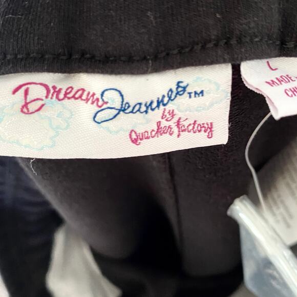 QUACKER FACTORY DREAMJEANNES NWOT Sparkle & Shine Pull On Gaucho Pants L Black - Picture 5 of 6